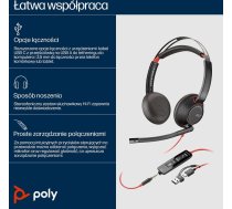 Poly Blackwire 5220 Stereo USB-C Headset +3.5mm Plug +USB-C/A Adapter (Bulk)