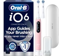 Oral B - iO6 Electric Toothbrush - Pink - 2 Brush Heads, Premium Travel Case