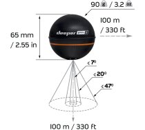 Deeper Smart Sonar PRO+ 2 fish finder 100 m
