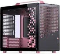 Jonsplus Z20 Micro-ATX Gehäuse, mit Tragegriff - schwarz/pink