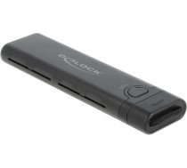 Delock External USB Type-C Combo Enclosure for M.2 NVMe PCIe or SATA SSD - tool free