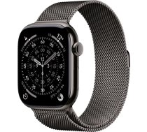 Apple Watch Series 11 GPS + Cellular 46mm Slate Titanium Case with Slate Milanese Loop - S/M
