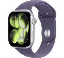 Apple Watch Series 11 GPS 46mm Silver Aluminium Case with Purple Fog Sport Band - S/M