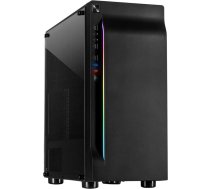 Inter-Tech Chassis INTER-TECH A-3411 Creek Gaming Tower, ATX, 1xUSB3.0, 2xUSB2.0, PSU optional, Window side panel, LED light on the front, integrated RGB LED, Black