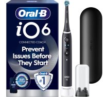 Oral B - iO6 Electric Toothbrush - Black - 2 Brush Heads, Premium Travel Case