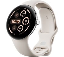 Google - Pixel Watch 3 45mm 4G Polished Silver/Porcelain