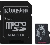 Kingston | UHS-I | 64 GB | microSDHC/SDXC Industrial Card | Flash memory class Class 10, UHS-I, U3, V30, A1 | SD Adapter