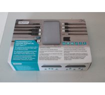 Digitus Universal Docking Station, USB 3.0, 7-Port, Travel 2x Video, 3x USB 3.0, 1x USB-C, RJ45, Audio | Digitus | Thunderbolt™ 3 Dockingstation 8K, USB Type-C™ | Ethernet LAN | Warranty 24 month(s) | DAMAGED PACKAGING, UNPACKED, USED