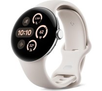 Google - Pixel Watch 3 41mm 4G Polished Silver/Porcelain