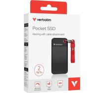Verbatim Pocket SSD USB 3.2 Gen 2 2TB Black/Red