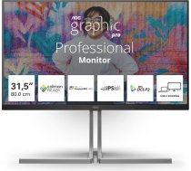 AOC U3 U32U3CV computer monitor 80 cm (31.5") 3840 x 2160 pixels 4K Ultra HD LCD Black