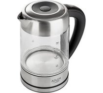 Adler | Kettle | AD 1247 NEW | With electronic control | 1850 - 2200 W | 1.7 L | Stainless steel, glass | 360° rotational base | Stainless steel/Transparent