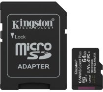 Kingston Technology 64GB microSDXC Canvas Select Plus Gen3 100MB/s A1 Card + Adapter