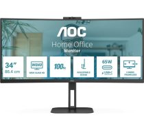 AOC V5 CU34V5C/BK LED display 86.4 cm (34") 3440 x 1440 pixels Wide Quad HD Black