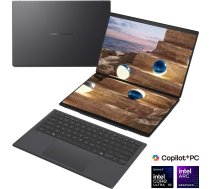 Asus | Zenbook Duo UX8407AA-SN066W | Moher Gray | 14 " | OLED | Touchscreen | 2.8K | 2880 x 1800 pixels | 144 Hz | Anti-Reflective | Intel Core Ultra X9 | 378H | 32 GB | LPDDR5X | Solid-state drive capacity 2000 GB | Intel Arc Graphics | Windows 11 P