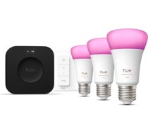 Philips Hue Starter set: 3 smart E27 bulbs, dimmer switch, Hue Bridge Pro | E27 | White and colored light