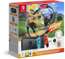 Nintendo Switch Console 32GB v2 neon Red&Blue New + Ring Fit Adventure NS
