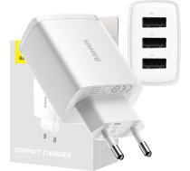 Baseus Travel Charger Compact wall Charger U+U+U, 17W EU White (CCXJ020102)