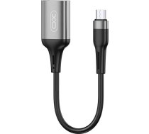 XO adapter USB - microUSB OTG, black (NB201) ART#101621