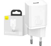 Baseus Travel Charger set Super Si 1C PD Fast charger 20W EU White (CCSUP-B02)