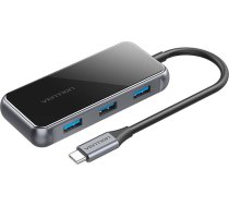 Vention 5in1 adapter HUB Vention TFBHB USB-C to HDMI 4K@60Hz, 3x USB 3.0, PD (Gray)