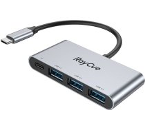 Raycue 4-in-1 hub USB-C to 3x USB-A 3.0 5Gbps + PD 3.0 100W (gray) WT-RC2401
