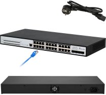 Extralink Chiron Pro | Switch PoE | 24x RJ45 1000Mb/s PoE, 4x SFP+, L3, zarządzalny, 370W EX.19737