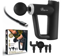 Extralink Massage Gun Mini Czarny | Pistolet do masażu | 4 końcówki MSG-03-MINI-BLACK