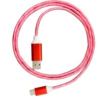 Platinet cable USB - USB-C LED 2A 1m, red (45741)