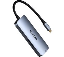 Mokin 7 in 1 Multiports Hub USB-C to 3x USB3.0+ SD/TF + HDMI + PD (silver) MOUC0401-X