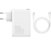 Baseus Travel Charger GaN2 Pro Quick wall charger C+C+U+U, PD 3.0, QC 4.0+, 100W EU White (CCGAN2P-L02)