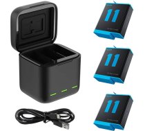 Telesin 3-slot charger Box + 3 batteries for GoPro Hero 12 / 11 / 10 / 9 GP-BNC-902