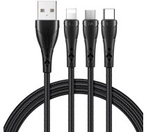 Mcdodo 3in1 USB to USB-C / Lightning / Micro USB Cable, Mcdodo CA-6960, 1.2m (Black)