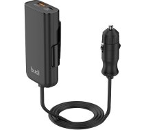 Budi 105W Car Charger, USB + USB-C, PD + QC 3.0 (Black) 069