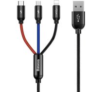 Baseus 3in1 Cable USB-C / Lightning / Micro 3,5A 0,3m (Black) CAMLT-ASY01