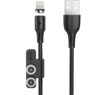 Foneng X62 Magnetic 3in1 USB to USB-C / Lightning / Micro USB Cable, 2.4A, 1m (Black) X62 3 IN 1 / BLACK