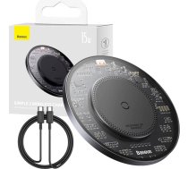 Baseus Wireless Charger BS-W530 PD 15W with Type-C cable PD 24W, 1m, Black (CCJJ050001)