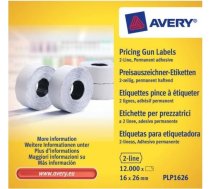 Avery Zweckform Avery PLP1626 self-adhesive label Price tag Permanent White 12000 pc(s)