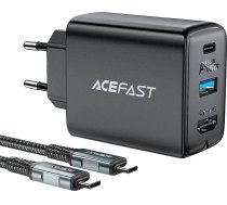 Acefast Wall Charger Acefast A17, 65W GaN + kabel USB-C (black)