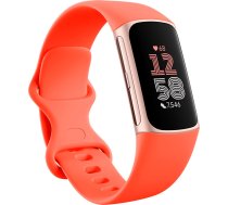 Fitbit Charge 6 | Fitness tracker | NFC | Band - Coral; Case - Champagne Gold Aluminium GA05184-GB