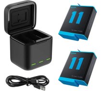 Telesin 3-slot charger box for GoPro Hero 9 / Hero 10 / Hero 11 / Hero 12 + 2 batteries (GP-BNC-901)
