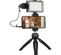 Puluz Live broadcast kit Puluz tripod mount + LED lamp + microphone + phone clamp PKT3132B