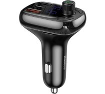 Baseus Car Charger Bluetooth FM Transmitter S-13, BT. 5.0, 10m Range, USB-A QC 12V/ 2.4A, USB-A 5V/ 1.5A, Type-C 12V/ 2.4A, Black (CCMT000101)