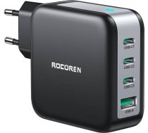 Rocoren Wall charger GaN Rocoren 3x USB-C, 1x USB, Power Delivery 3.0, 100W (black) RCCT3P1A-ZXA01