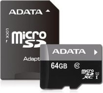 Adata MEMORY MICRO SDXC 64GB CLASS10/W/AD AUSDX64GUICL10-RA1 ADATA
