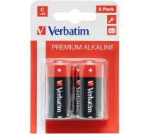 Verbatim Battery Alkaline, Baby, C, LR14, 1.5V - Premium, Blister (2-Pack) 49922