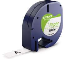 Dymo label tape LetraTag Paper 12mmx4m, black/white S0721510