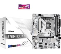 Asrock Mainboard|ASROCK|Intel B760 Express|LGA1700|Micro-ATX|Memory DDR5|Memory slots 2|2xPCI-Express 3.0 1x|1xPCI-Express 4.0 16x|1xM.2|1x15pin D-sub|1xHDMI|1xDisplayPort|1xAV-In|1xAV-out|1xMicrophone|2xUSB 2.0|3xUSB 3.2|1xUSB-C|1xRJ45|B760M-HDV/M.2