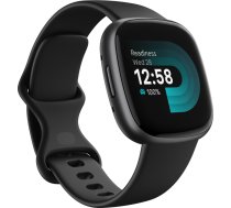 Fitbit Versa 4 Smart watch, NFC, GPS (satellite), AMOLED, Touchscreen, Heart rate monitor, Activity monitoring 24/7, Waterproof, Bluetooth, Wi-Fi, Black/Graphite FB523BKBK