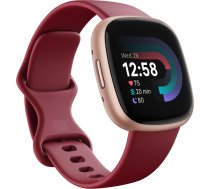 Fitbit Versa 4 Smart watch, NFC, GPS (satellite), AMOLED, Touchscreen, Heart rate monitor, Activity monitoring 24/7, Waterproof, Bluetooth, Wi-Fi, Beet Juice/Copper Rose FB523RGRD